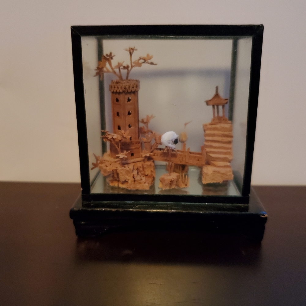 Vintage Chinese 3D Cork Art Diorama